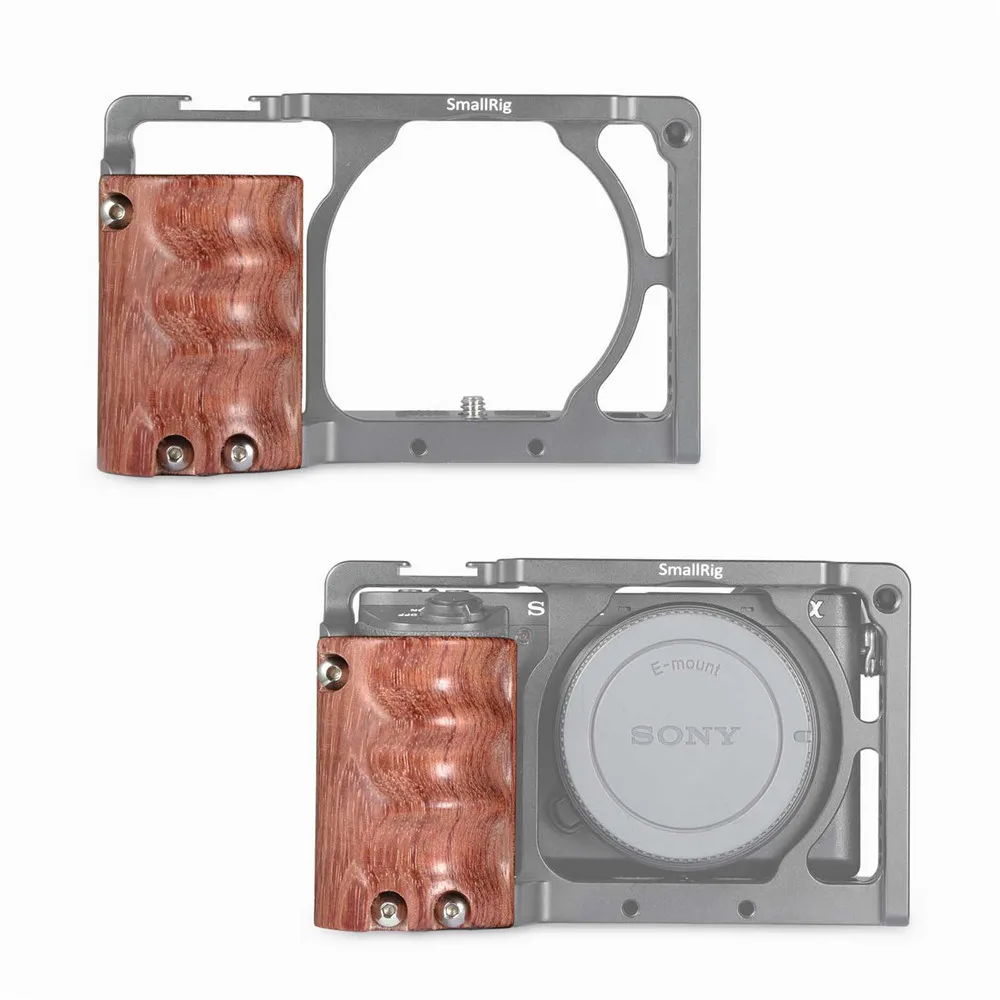 Деревянная рукоятка SmallRig для Sony A6000/A6300/A6500 клетка камеры БЫСТРОРАЗЪЕМНАЯ Боковая