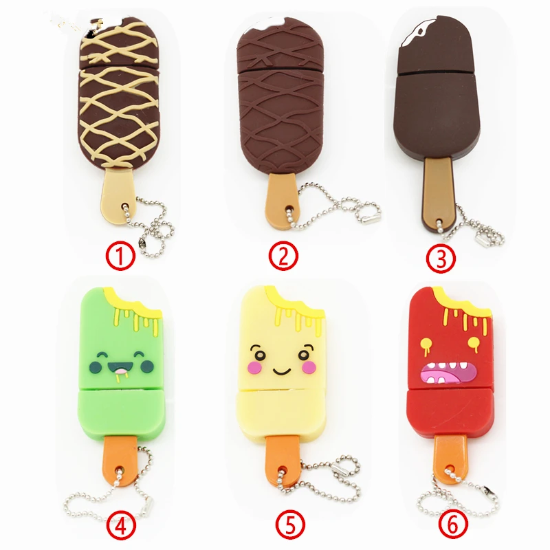 100 real capacity Cool chocolate ice cream usb flash drive pendrive 4GB 8GB 16GB 32GB memory pen drive usb stick