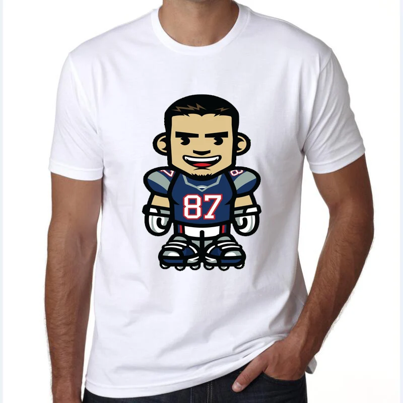 mens t shirts novelty 2017 Summer design funny tee cute shirt homme men's Patriots Rob Gronkowski cool | Мужская одежда