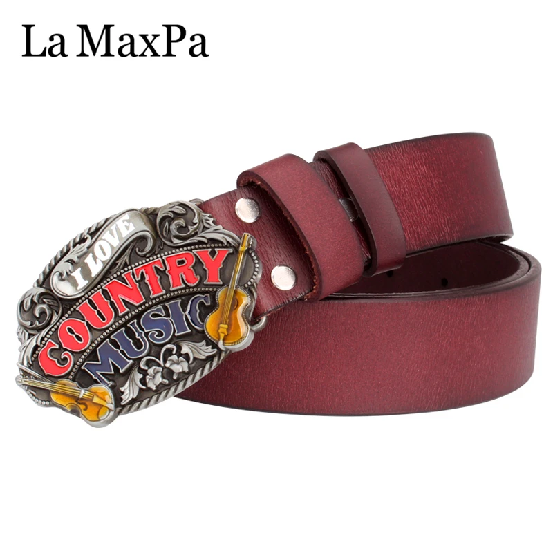 Модный мужской ремень love country Музыка Скрипка металлическая пряжка буквы