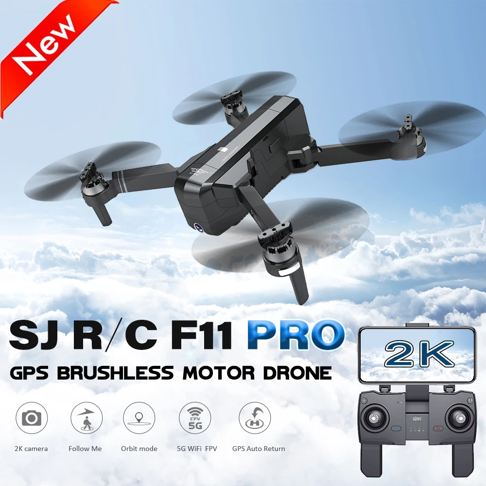 SJ RC F11 PRO 5G Wifi FPV GPS бесщеточный Радиоуправляемый Дрон с камерой 2K 120 ° Широкий угол