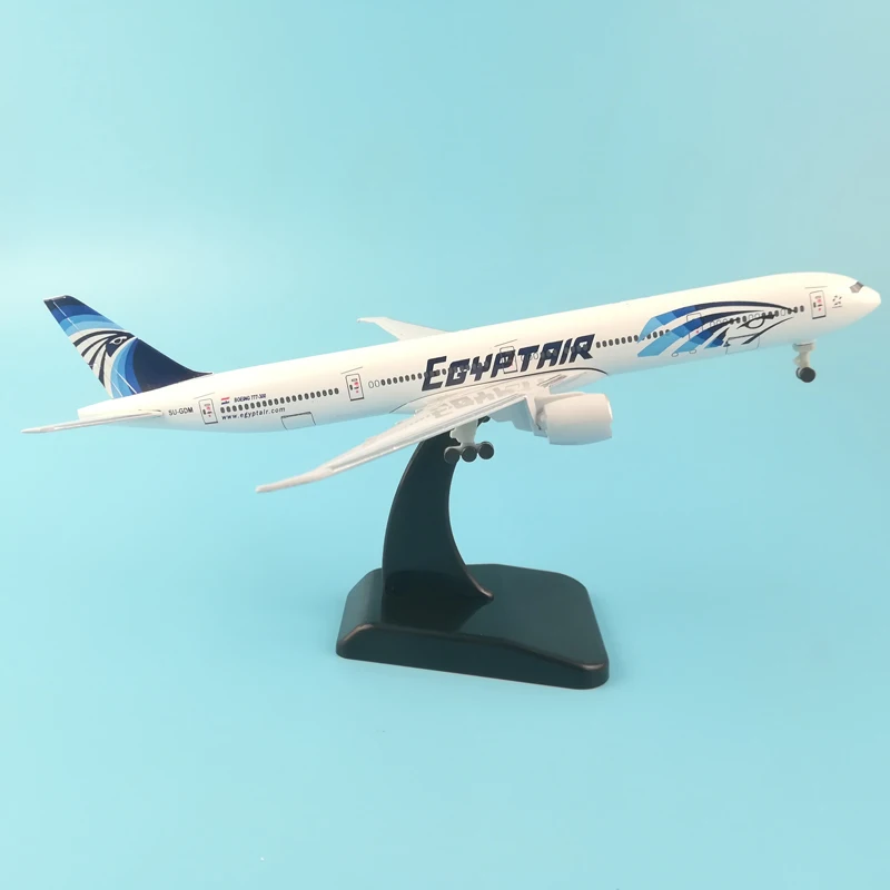 Модель самолета из металла 20 см модель EGYPTAIR Airlines с подставкой шкив посадочное