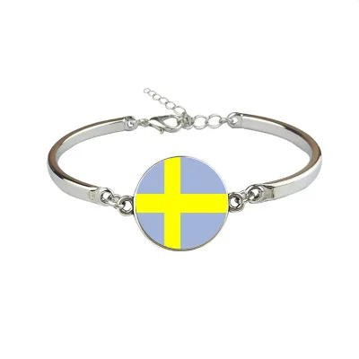 

New Sweden Flag Bangles Country Sweden Flag Bracelets Jewellery