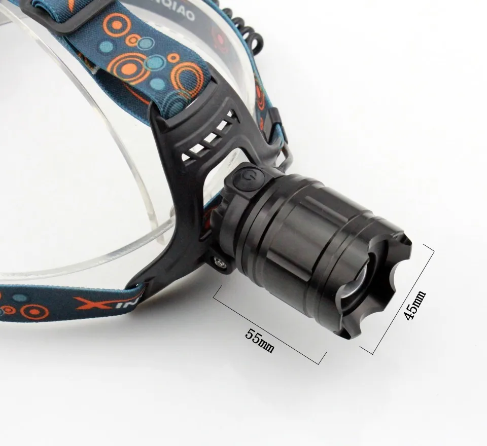 YUPARD zoomable Q5 5 Вт светодиодный налобный фонарь фонарик для кемпинга охоты Передний фонарь Перезаряжаемый 18650 аккумулятор красный лазер