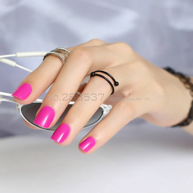 Яркие однотонные накладные ногти 24 шт. сексуальные розово красные конфеты