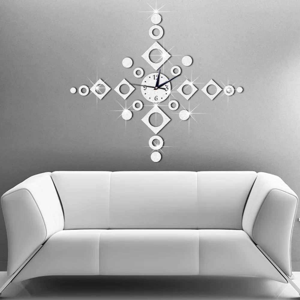 Большие настенные часы домашний декор современный дизайн с геометрическим