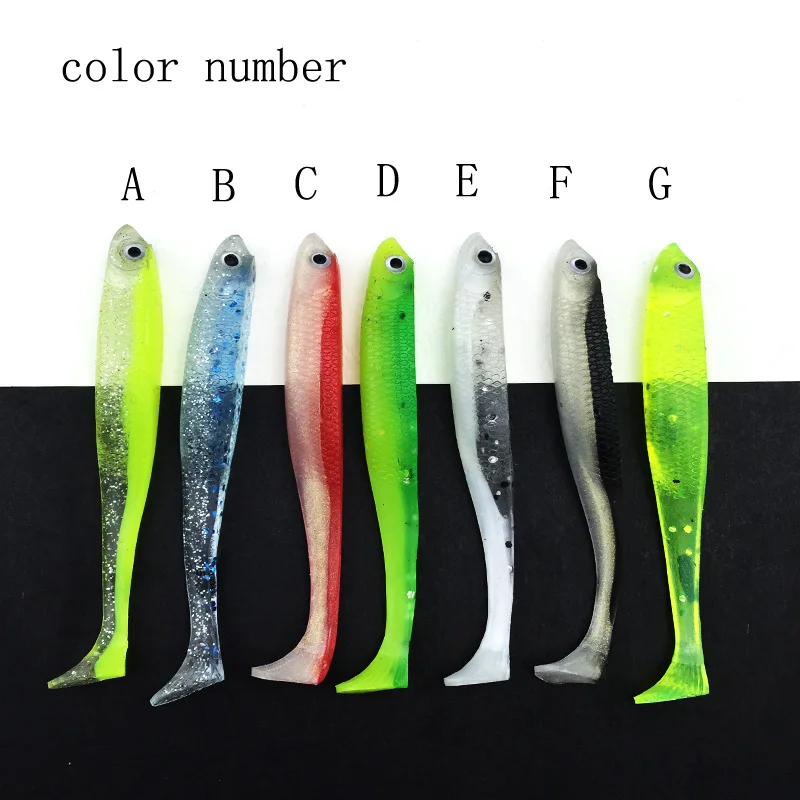 24 шт./лот приманка для рыбалки мягкая 3D Глаза Мягкая 2 г/7 см на сельдь червячная