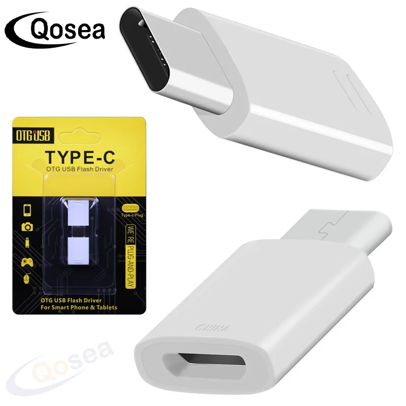 Qosea (2 упаковки) для Lightning type C Quick Charge преобразует адаптер Вход в Micro USB конвертер