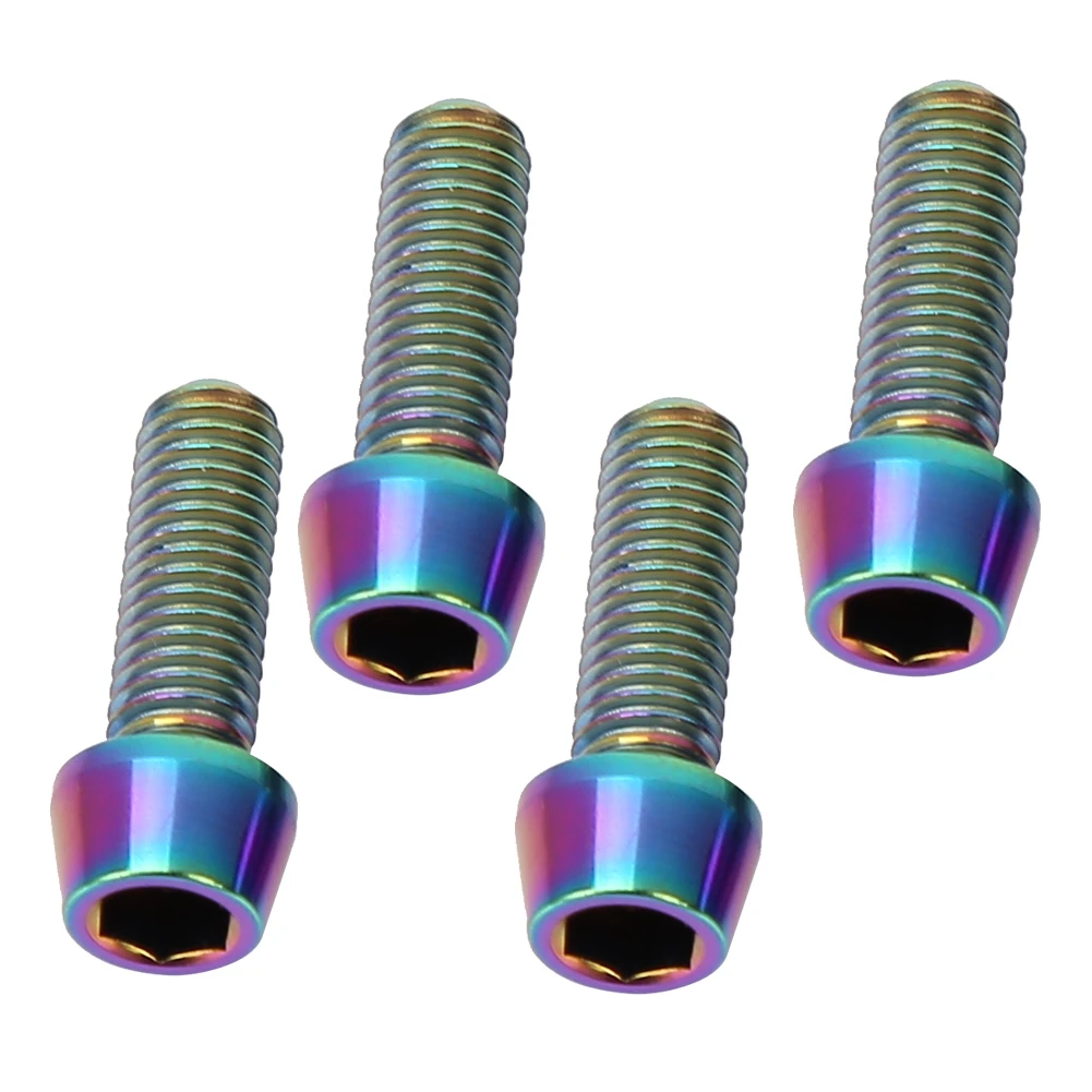 4 шт. M5x15/18 мм M6x18mm титановый велосипедный головной болт, титан сплав конической головкой для горного велосипеда стволовых крепежные винты