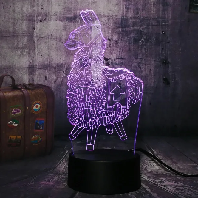 Wooden Horse Chest Прохладный битва игрового персонажа PUBG TPS SCAR-L череп ракета светодиодный Ночной светильник Настольная лампа 7 цветов для детей с узором в виде игрушек; Рождественский подарок - Испускаемый цвет: Wooden Horse Chest