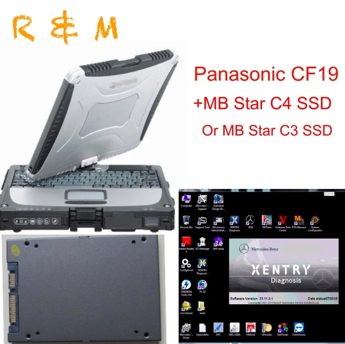 Программное обеспечение MB Star C3 SSD C4 XENTRY/DAS/EPC/WIS/Starfinder/EWA/VEDIAMO/DTS Prince с Panasonic Toughbook CF19 CF