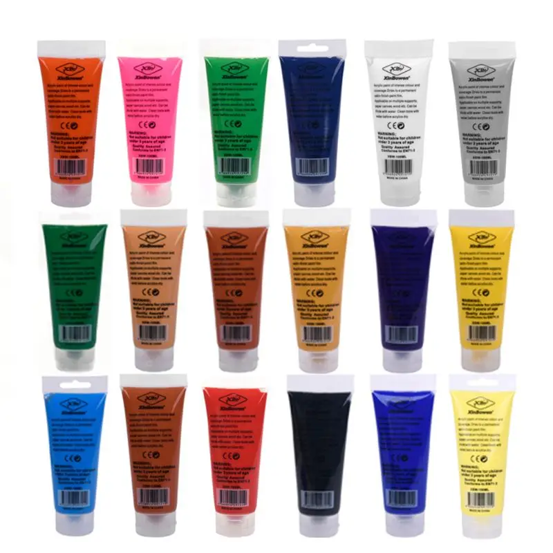 Профессиональная акриловая краска 100 мл водостойкий пигмент кисть для окраски