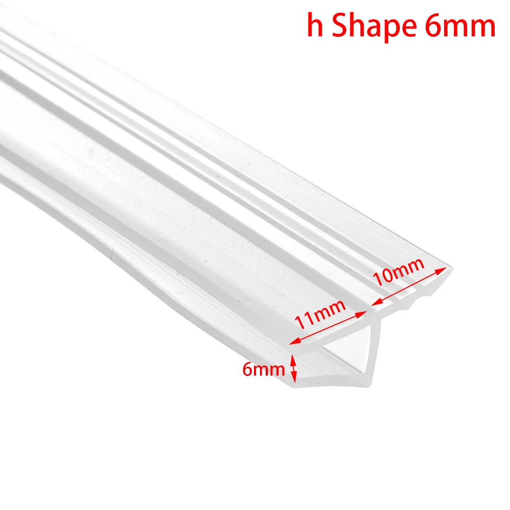 h Shape 6mm 1 м 6-12 мм Силиконовое резиновое стеклянное уплотнение для окна полоса F U h форма стеклянные дверные уплотняющие полоски для ванной экран дверной уплотнитель - Цвет: h Shape 6mm