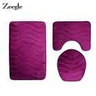 Коврик для ванной Zeegle, 3D тиснение, напольный коврик для туалета г., набор впитывающих ковриков для туалета, плотный фланелевый коврик для ванной