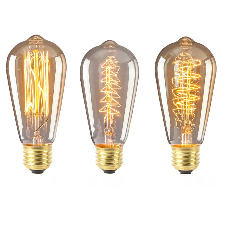 Лампа накаливания Эдисона в стиле ретро 220 В переменного тока 40 Вт|led filament light bulb|bulb