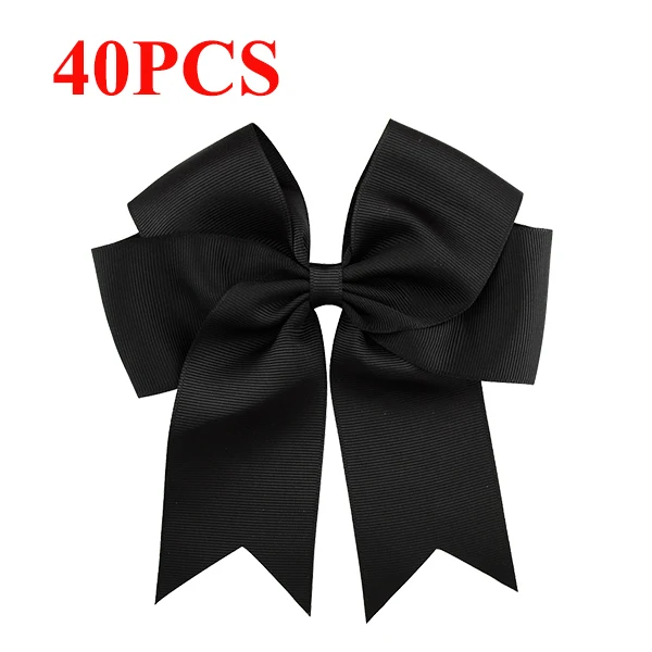 4 20 пар 6 дюймов большой Cheer Grosgrain ленты бант аксессуары для волос ручной работы Твердые Болельщицы банты для волос с аллигатором заколки для волос - Цвет: 4