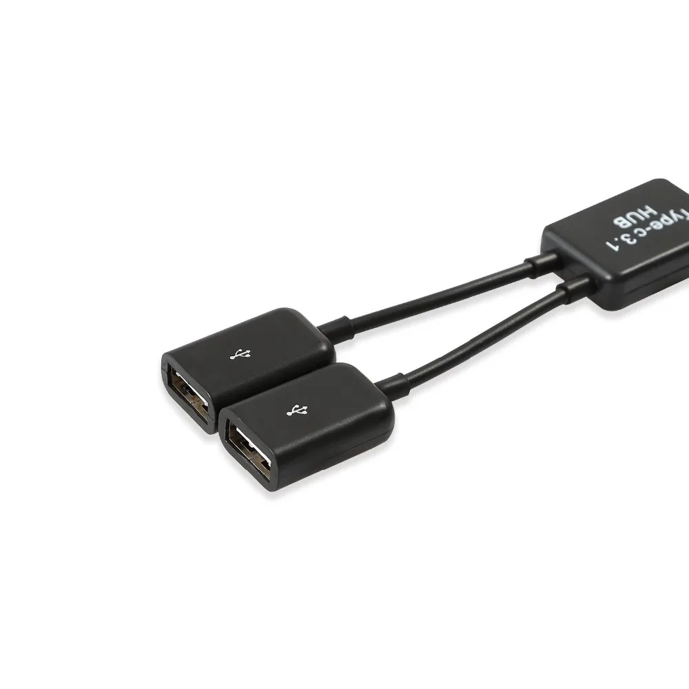USB C концентратора Leadzoe USB 3,1 Тип C USB-C двойной 2 Порты и разъёмы концентратор адаптер для Macbook PC ноутбук планшет