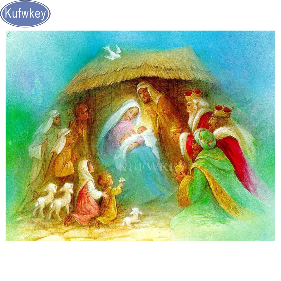 Рождество Иисуса 5D алмазная живопись своими руками Религиозное искусство