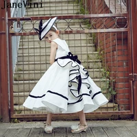janevini gothic white black flower girl dresses for weddings vintage lace gowns pageant dress kids girls communion dresses 2019