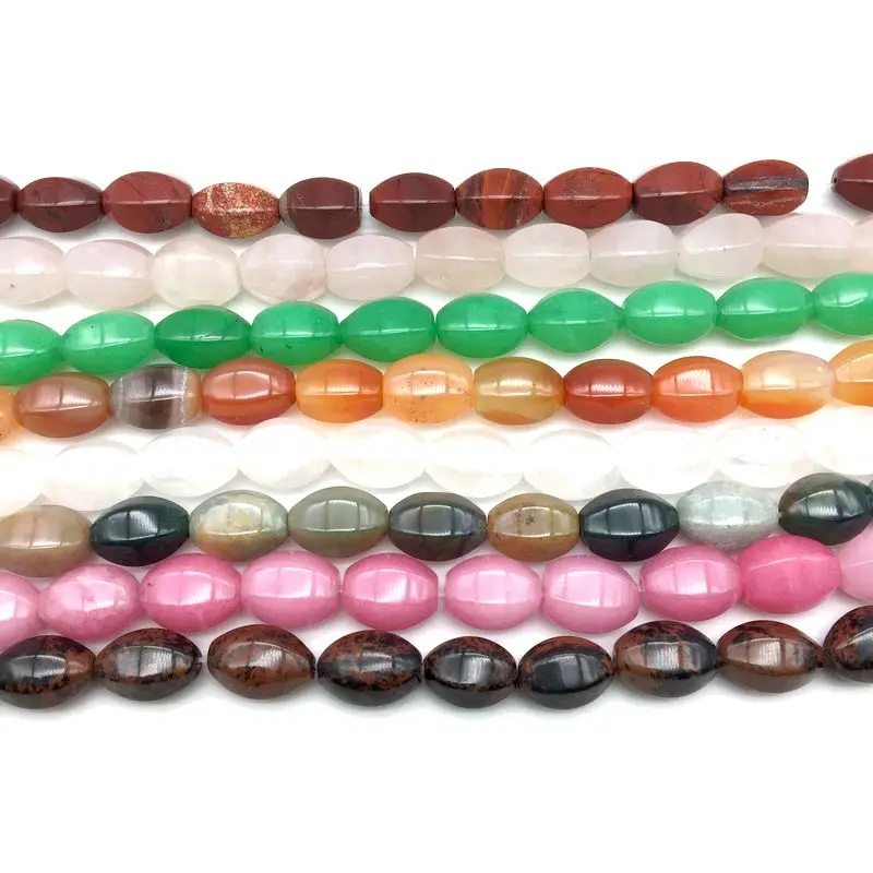 Beadztalk 14 цветов модные каменные бусины с 6 лицевыми овальными бусинами в форме яйца