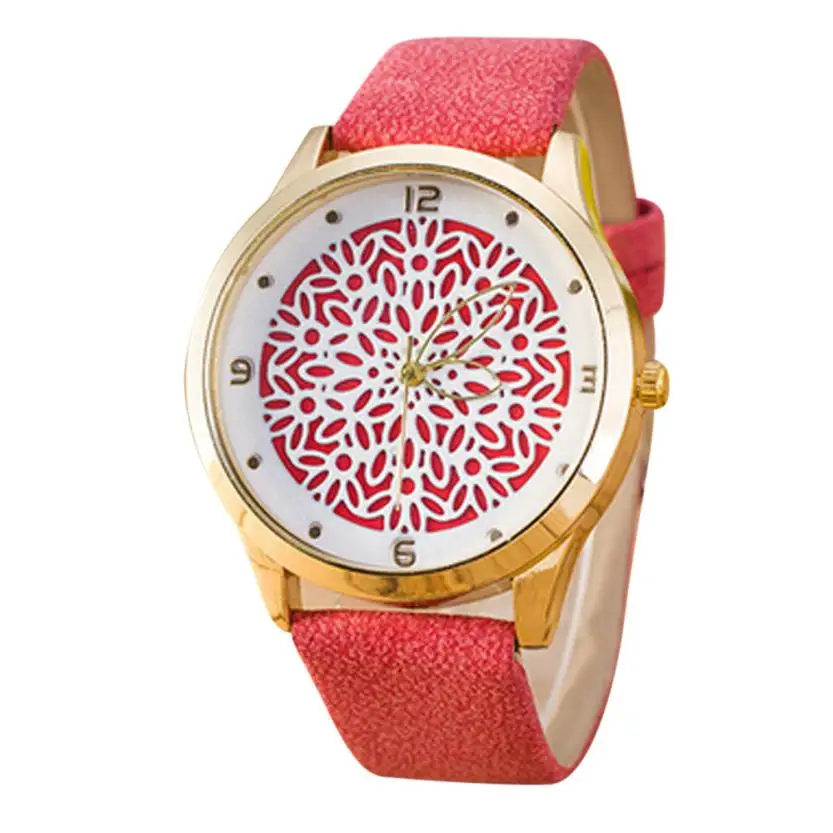 Часы женские кварцевые с кожаным ремешком простые модные наручные уникальный