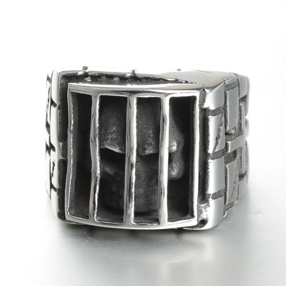 Кольцо мужское из нержавеющей стали Крутое байкерское украшение в стиле панк с