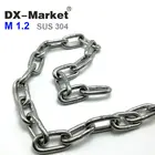 1,2 мм цепь, 10 метров, 304 нержавеющая стальная цепь для собаки, sus304 длинная звеньевая цепь Водонепроницаемая из нержавеющей стали такелаж