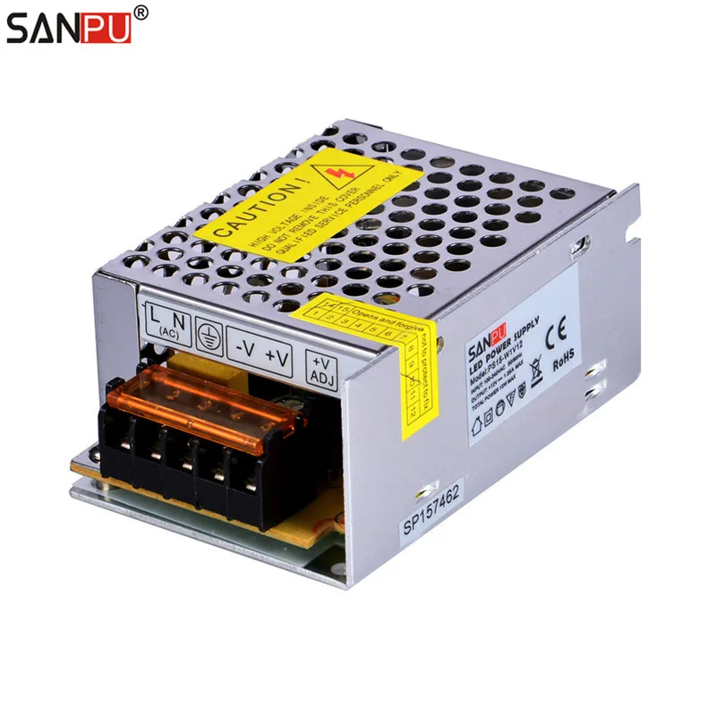 

SANPU SMPS 25W 12V LED Driver 2A Constant Voltage Switching Mode Power Supply 12VDC for LEDs ac-dc Lighting Transformer 12 Volt