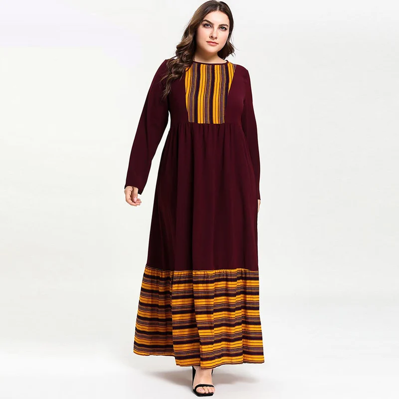 Женское платье с длинным рукавом Abayas платье-кафтан в стиле марокаин Большие