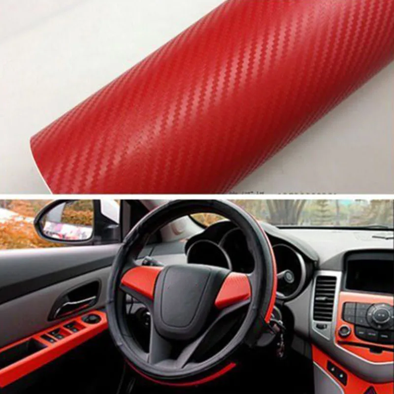 DIY 3D Автомобильная наклейка глянцевая пленка из углеродистого волокна виниловая