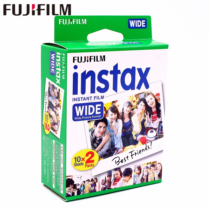 Оригинальная широкоформатная пленка Fujifilm Instax белая 20 листов для фотоаппарата Fuji
