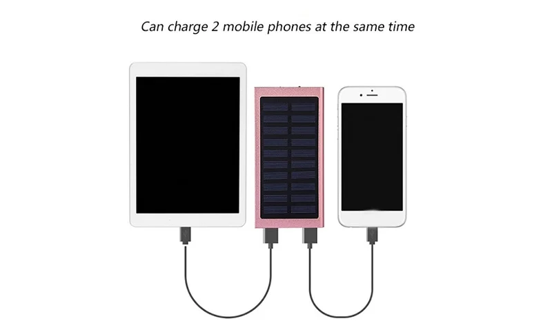 Солнечный внешний аккумулятор 20000 мА/ч, внешний аккумулятор, двойной USB, lcd внешний аккумулятор, портативный мобильный телефон, солнечное зарядное устройство для Iphone, Xiaomi