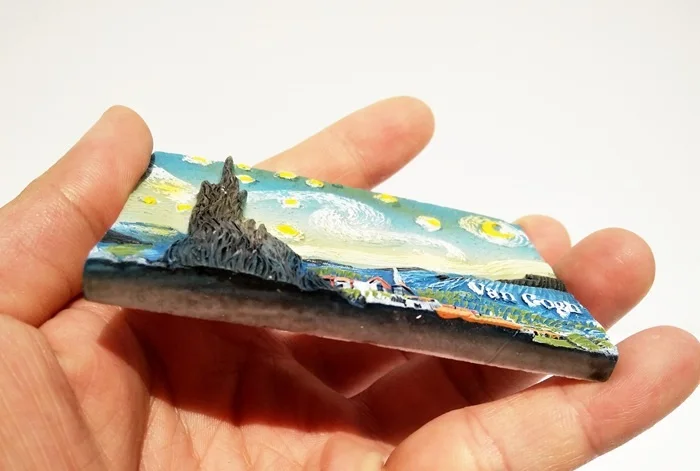 Магнит на холодильник с 3d-изображением звездного неба винтажная Картина Ван Гога