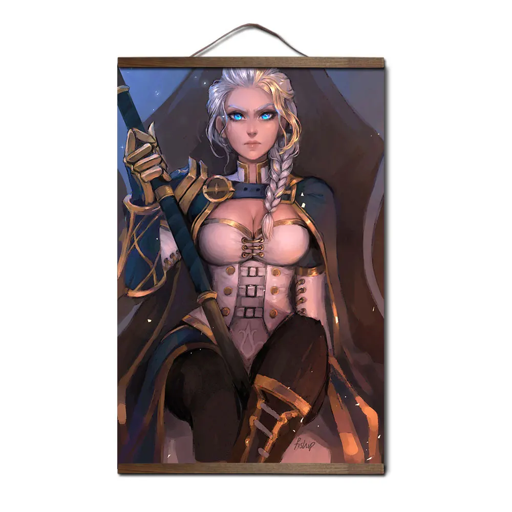 3 World of Warcrafts плакат для HD Холст плакат украшение живопись Sylvanas Windrunner Jaina Висячие деревянные свитки живопись - Цвет: 3