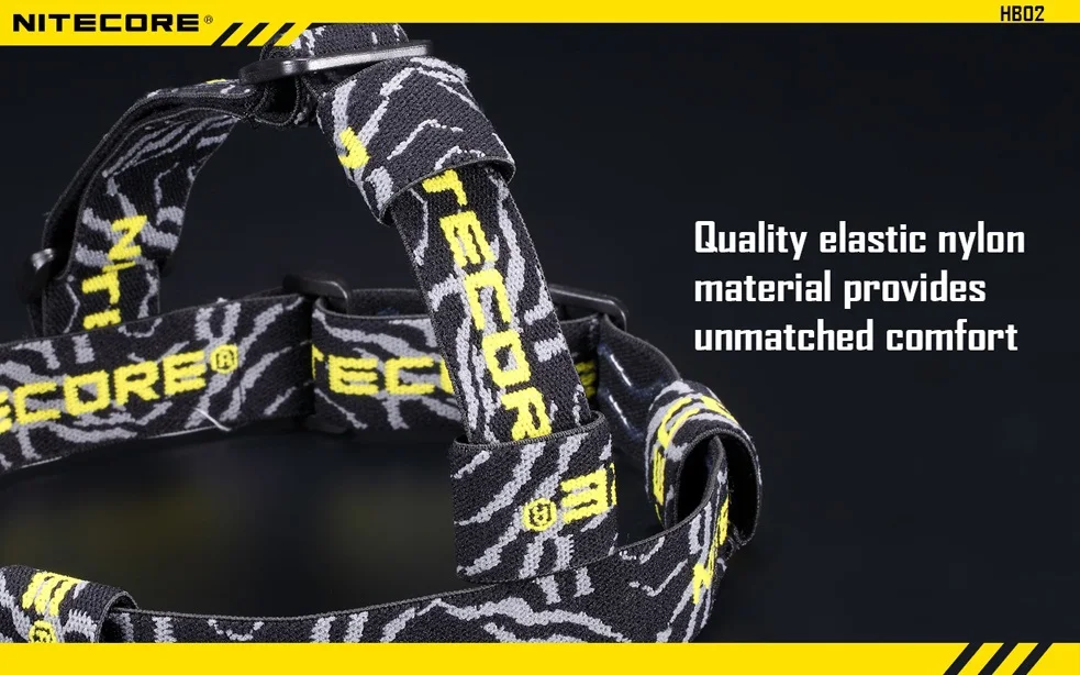 Nitecore HB02 светодиодный налобный светильник из эластичного нейлона AA CR123A 18650 налобный светильник вспышка головной светильник повязка на голову