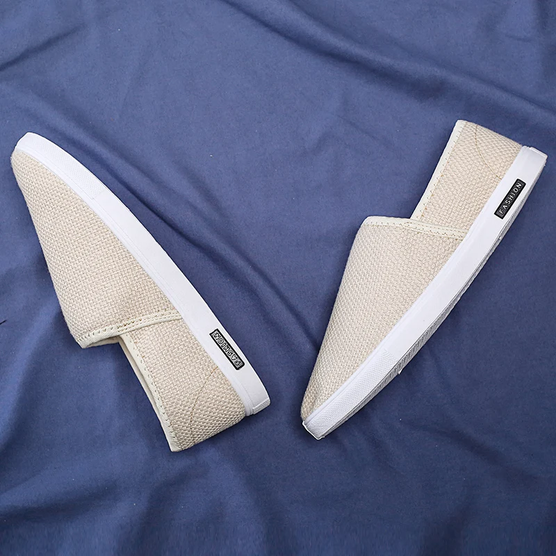 Новая летняя Мужская дышащая обувь из пенькового волокна текстильной