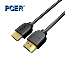 Ультратонкий HDMI 4K 2,0 кабель 3840*2160P Разрешение 30 Гц 60 Гц Кабель HDMI 1,5 м 3 м 5 м hdmi шнур Ultra HD 3D изображение позолоченный PCER