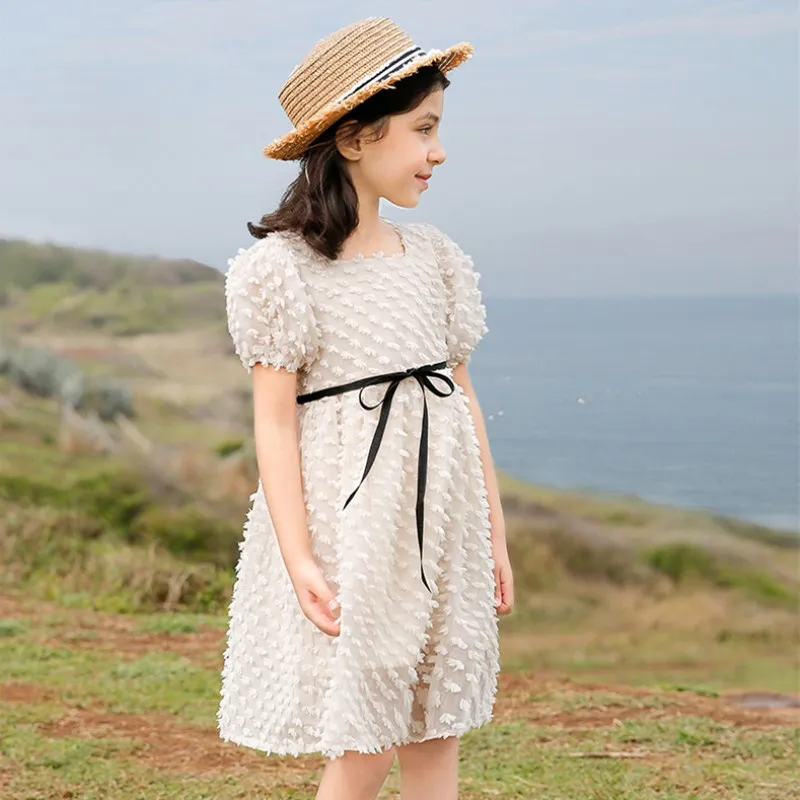 2019 летнее однотонное белое платье для маленьких девочек черное вечерние нее