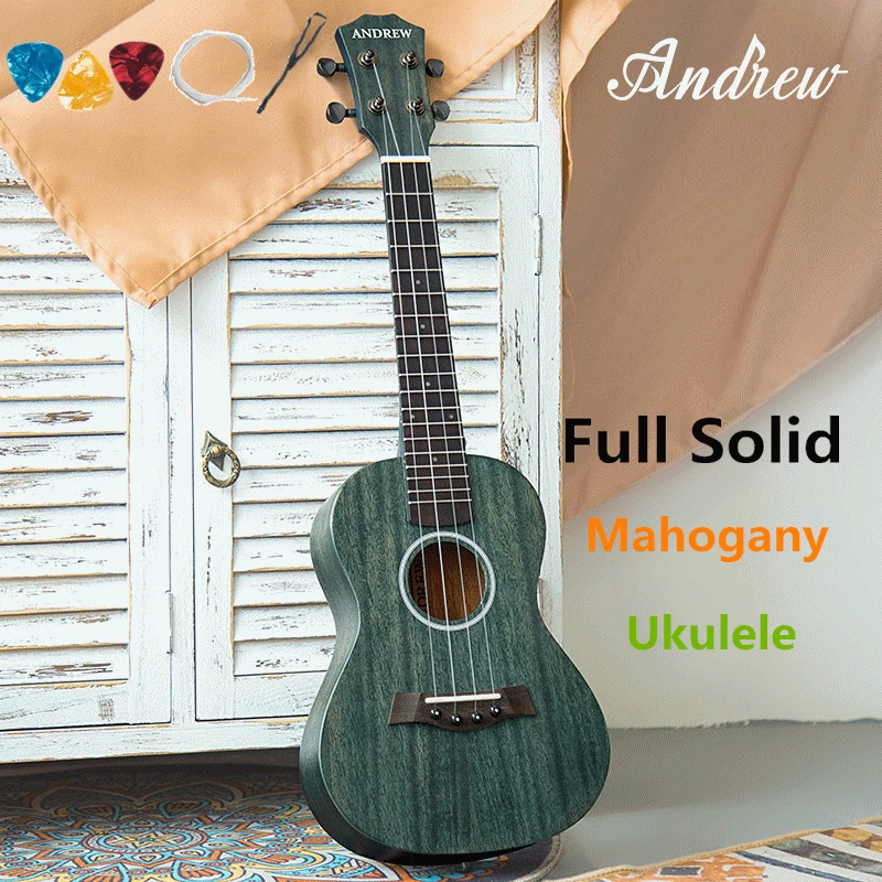 Ukulele 23 дюйма полностью твердая красная мини электрическая акустическая гитара 4