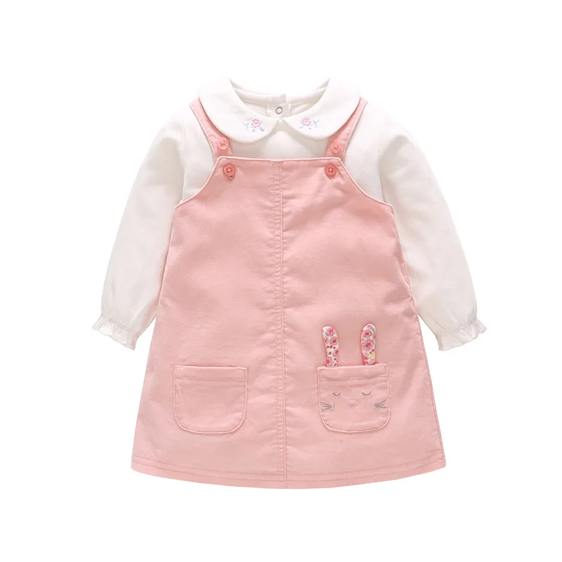 

Vlinder Baby Girl Clothes Baby girl dress 2 pcs set Snug Spring Autumn Long Sleeves Suspender dress & Bodysuit set cute dress