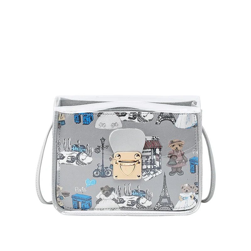 Gray Дамские туфли из pu искусственной кожи мини женская большая сумка на плечо сумка сумки через плечо переноска сумка - Color: Gray