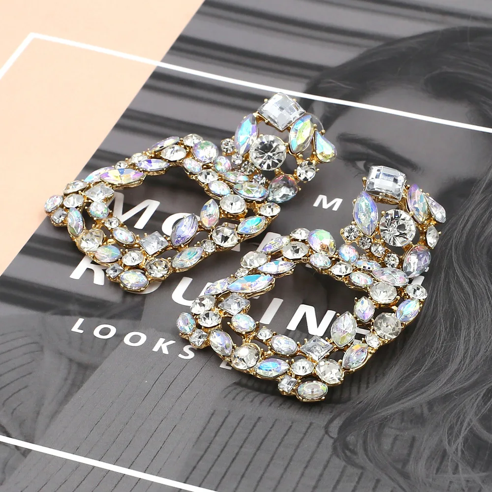 LEADERBEADS 2019 ZA многоцветные хрустальные квадратные Висячие серьги для невесты