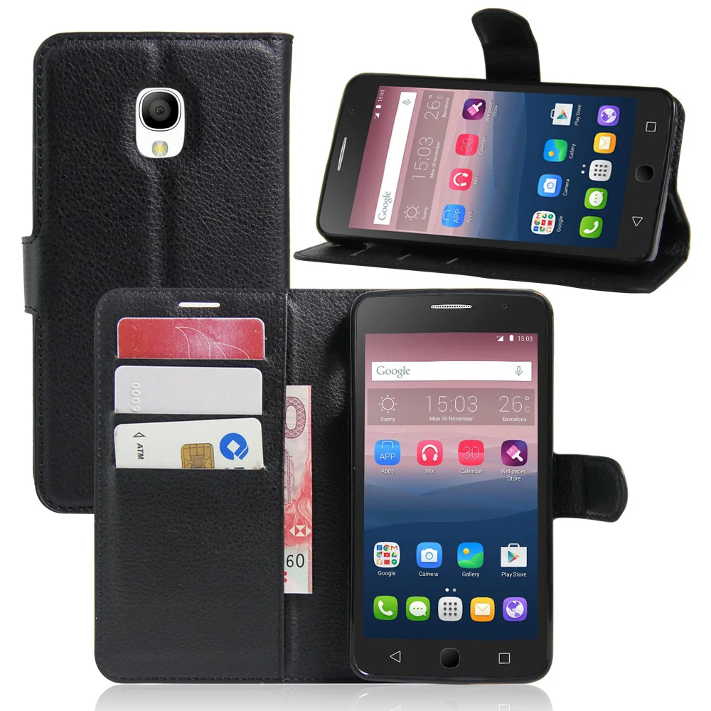 PT-0253 для Alcatel Pop Star 5022D защитная оболочка телефона личи шаблон сплошной цвет