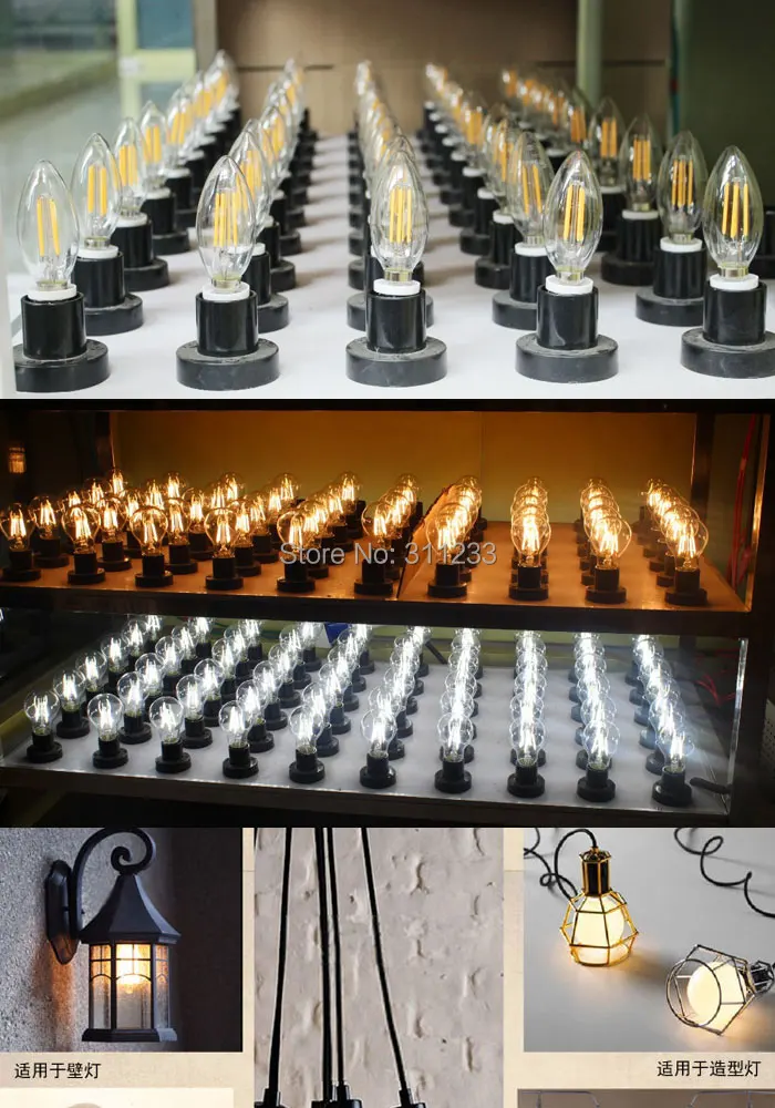 Светодиодная свеча C35 4 Вт E14 Edison Vintage Candelabra лампа накаливания 220 В для люстры
