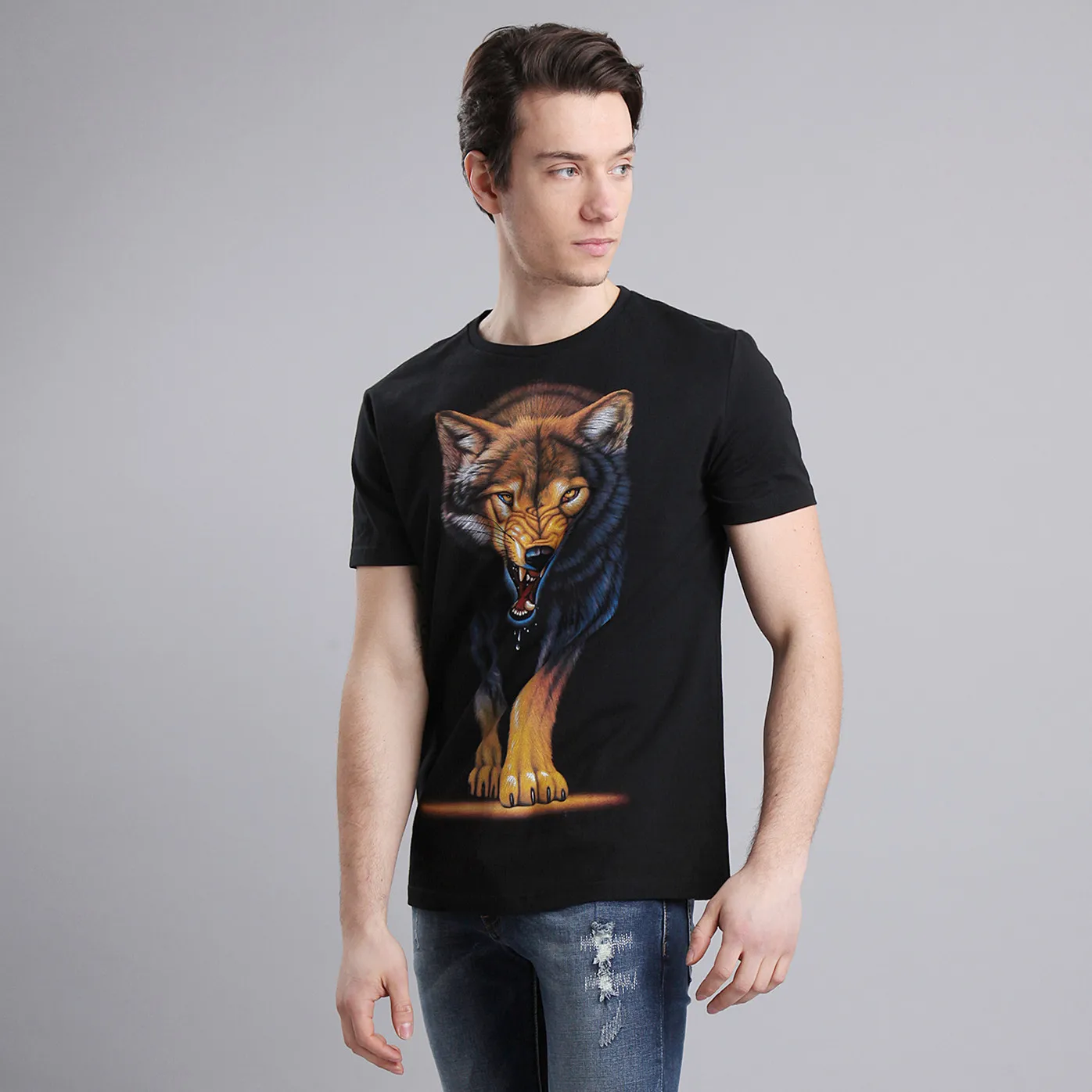 AZEL Wolf с животным рисунком 3D принт Повседневная дизайнерская футболка для мужчин