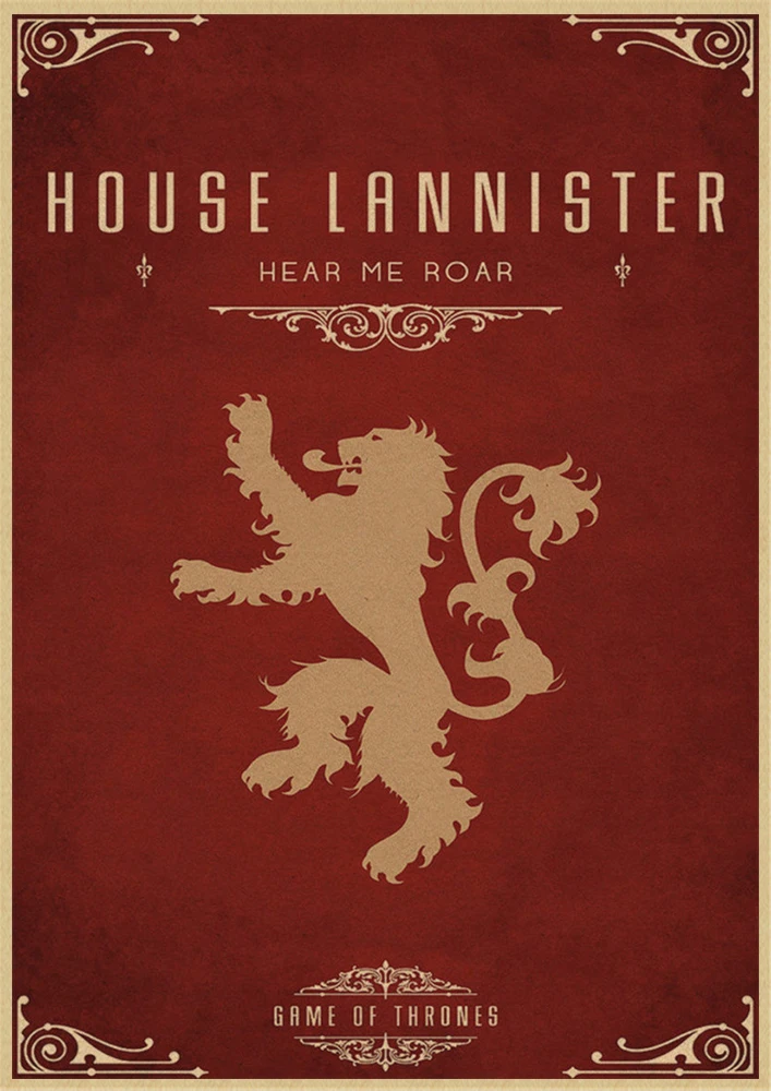 Game Of Thrones Movie TV Vintage Kraft Paper Poster Bar Cafe Home Decor Painting Wall Sticker - Цвет: Непроницаемый