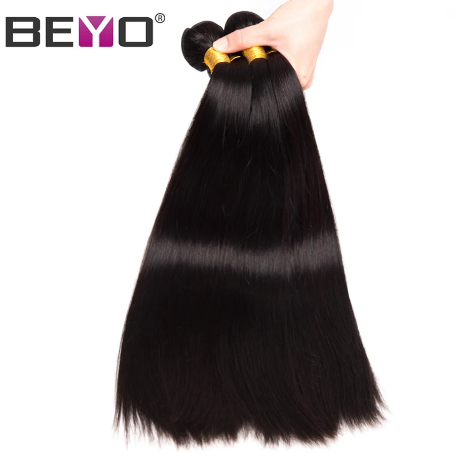 Beyo волосы бразильский прямые пучки 100% Человеческие Weave Связки Бесплатная