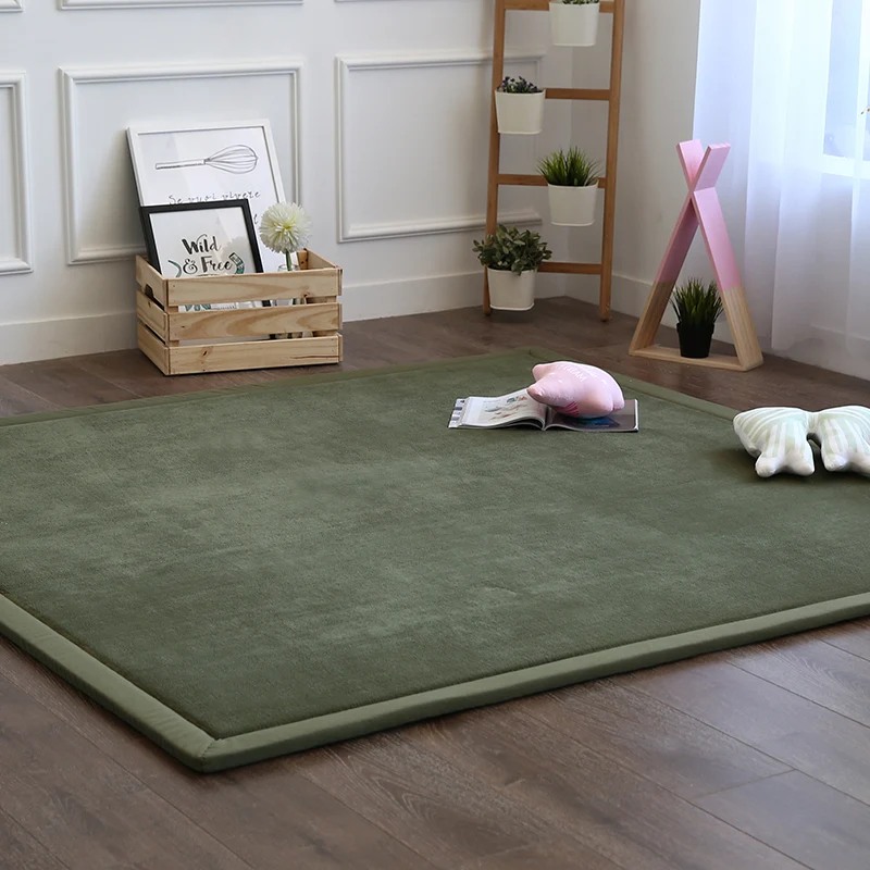 olive green Детский Блестящий игровой коврик-пазл татами для гостиной, утолщенный коврик для спальни 180*200 см, детский коврик для ползания - Цвет: olive green