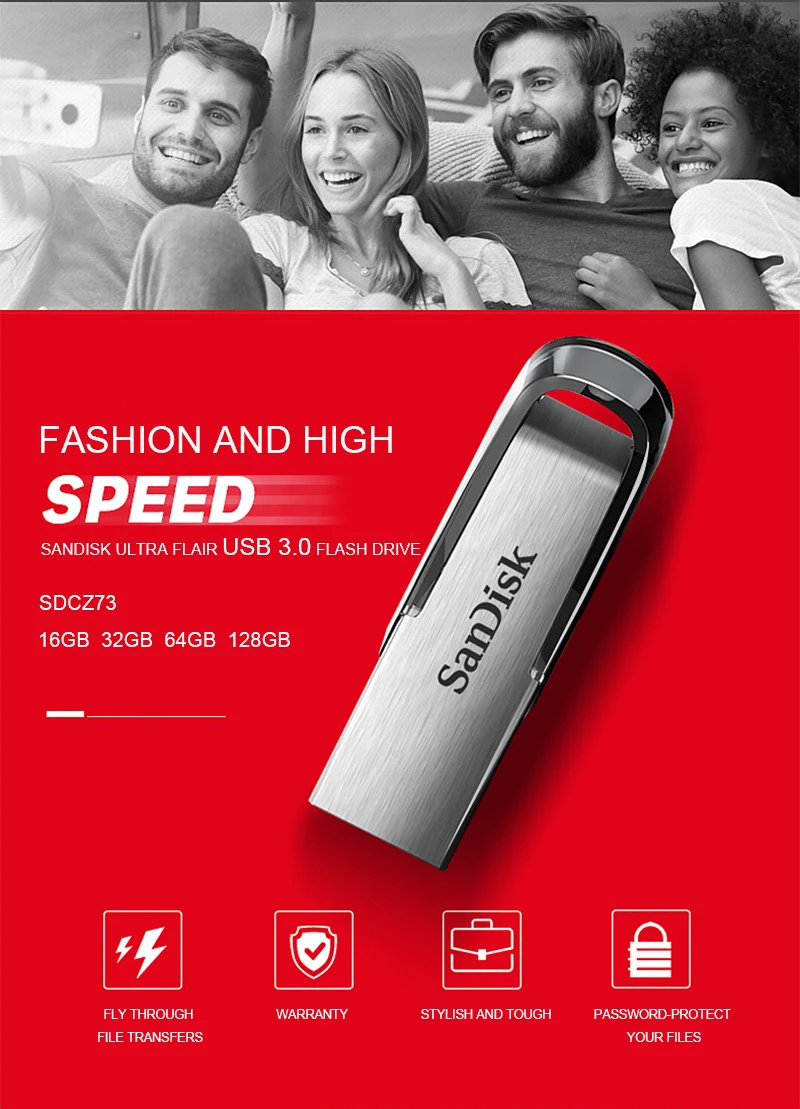 SanDisk подлинный ультра чутье флеш-накопитель USB 3,0 150 Мб 64 Гб 128 ГБ флеш-накопитель 16 ГБ высокоскоростной 32 Гб карта памяти