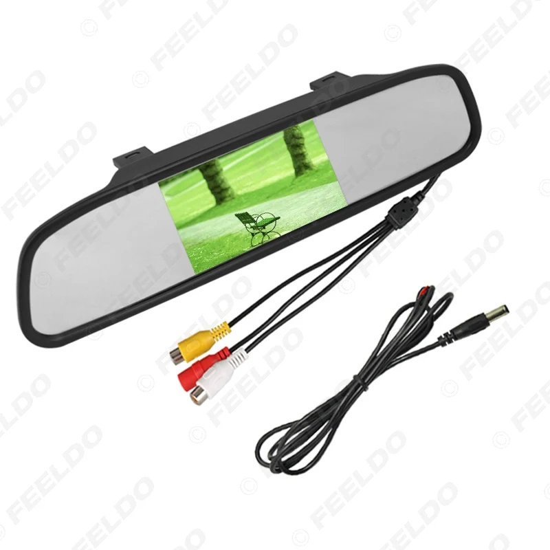 FEELDO 4 3 &quotTFT LCD цифровой автомобильный монитор заднего вида с зеркалом для